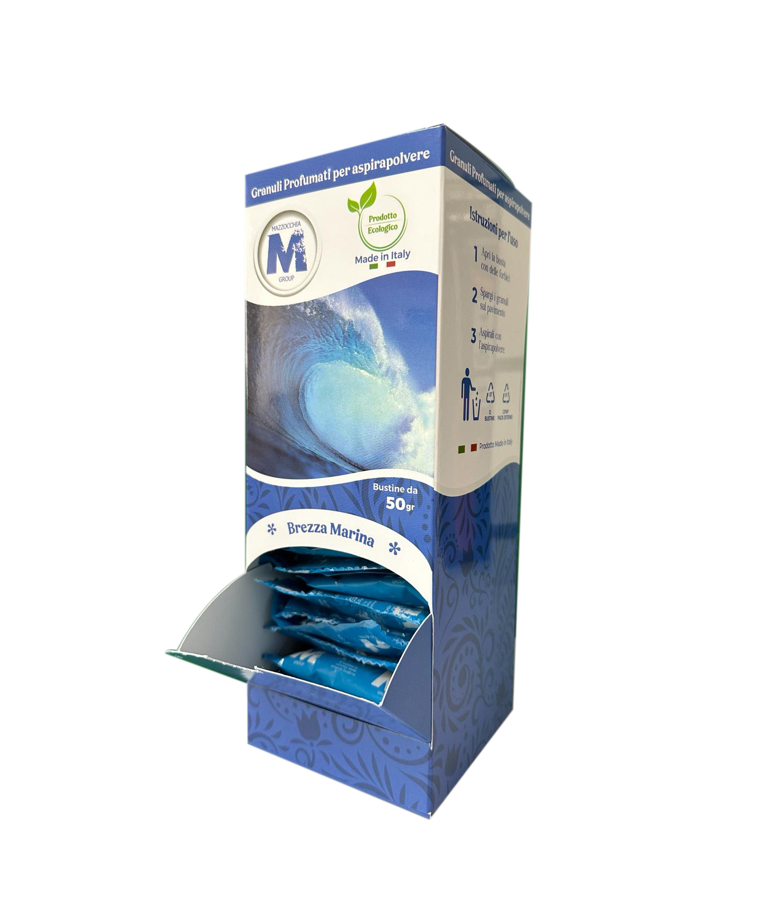 Featured image for “ESPOSITORE GRANULI PROFUMATI 25pz - BREZZA MARINA 50gr”